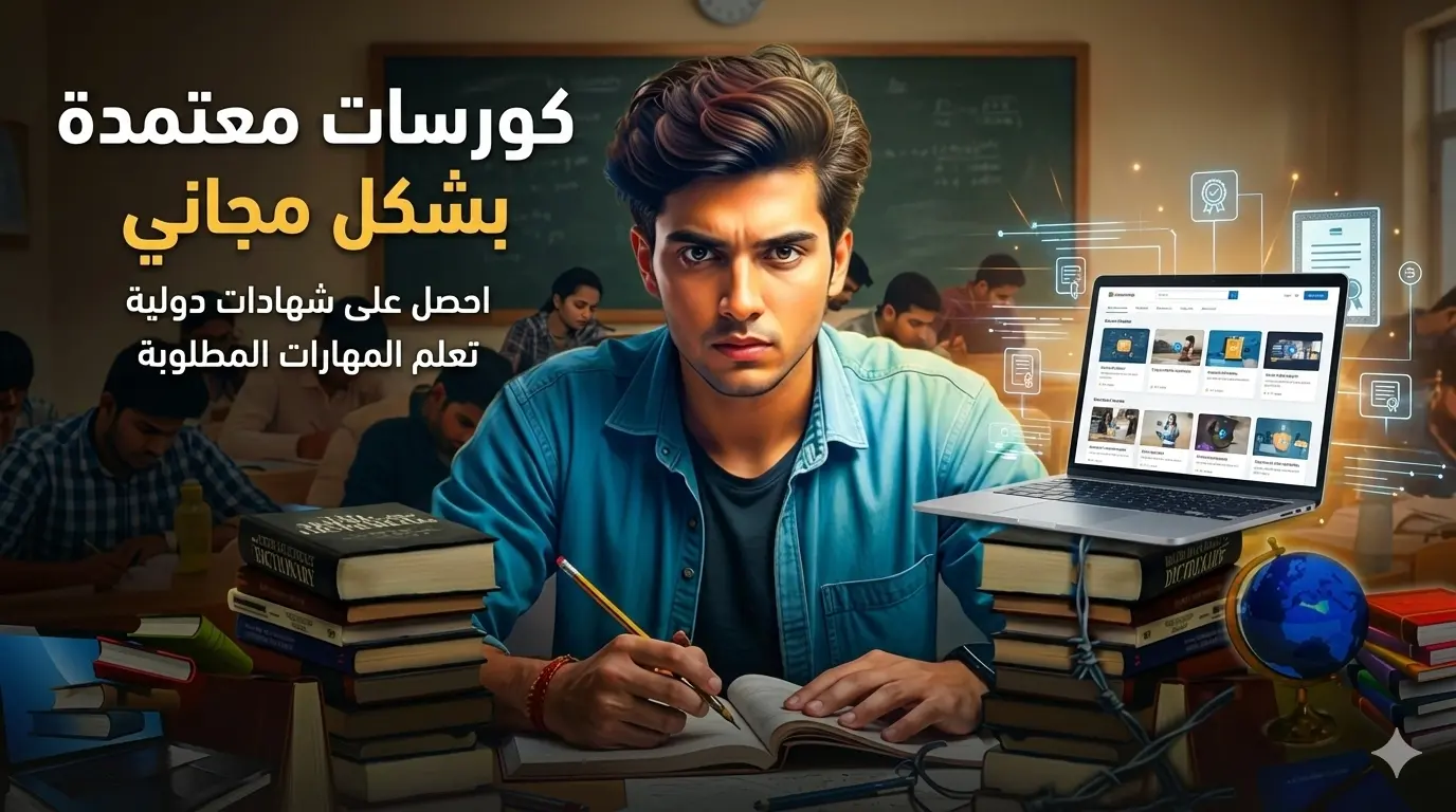 كورسات معتمدة فكل المجالات مع شهادة