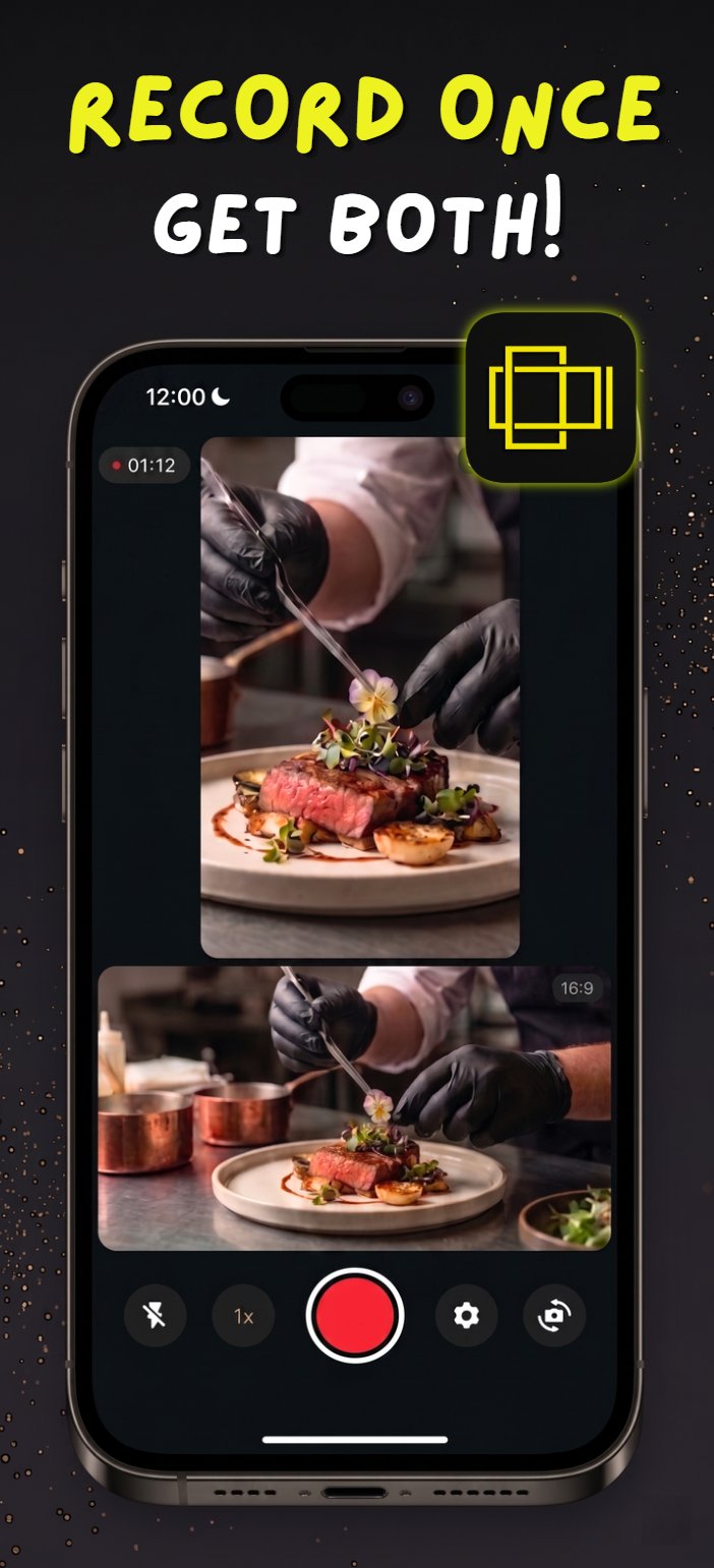 تطبيق لتصوير الفيديو أفقي وعمودي في نفس الوقت بدقة 4K screenshot 1